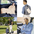BlueHills Travel Blanket Pillow Compact Lightweight Soft Airplane - Beige