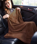 BlueHills Premium Soft Travel Blanket Pillow Airplane - Brown