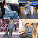 BlueHills Premium Soft Long Travel Blanket Pillow Airplane - Grayish Blue