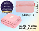 BlueHills Travel Blanket Pillow Compact Lightweight Soft Airplane - Pink