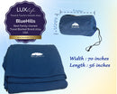 BlueHills Ultra Compact Airplane Travel Blanket 2 Pack – Navy Blue