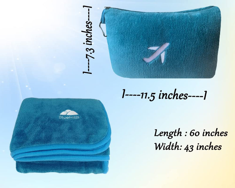 travel pillow and blanket set for airplanes