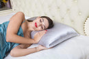 BlueHills 3 Piece Luxury Gift Pure Mulberry Soft Silk Pillowcase - Queen Silver Gray