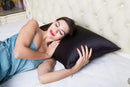 BlueHills Luxury Pure Mulberry Natural Soft Silk Pillowcase Queen Black