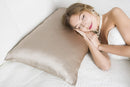 Pure Mulberry Silk pillowcases 2 pack and eye mask gift set Standard Taupe