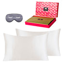 BlueHills 3 Piece Luxury Gift Pure Mulberry Soft Silk Pillowcase - King Ivory White
