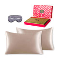 BlueHills 3 Piece Luxury Gift Pure Mulberry Soft Silk Pillowcase - Light Bronze Queen