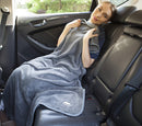 BlueHills Travel Blanket Rolled Premium Soft Plush Airplane - Gray