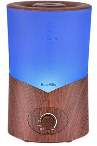 BlueHills 1000 ML Essential Oil Diffuser Humidifier Large Capacity – Dark Wood Grain -A3