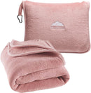 BlueHills Premium Soft Long Travel Blanket Pillow Airplane - Pink