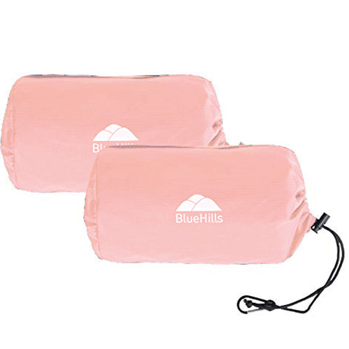 BlueHills Ultra Compact Airplane Travel Blanket 2 Pack – Pink