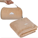 BlueHills Travel Blanket Rolled Premium Soft Plush Airplane - Beige
