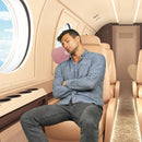 BlueHills Travel Blanket Rolled Premium Soft Plush Airplane - Pink