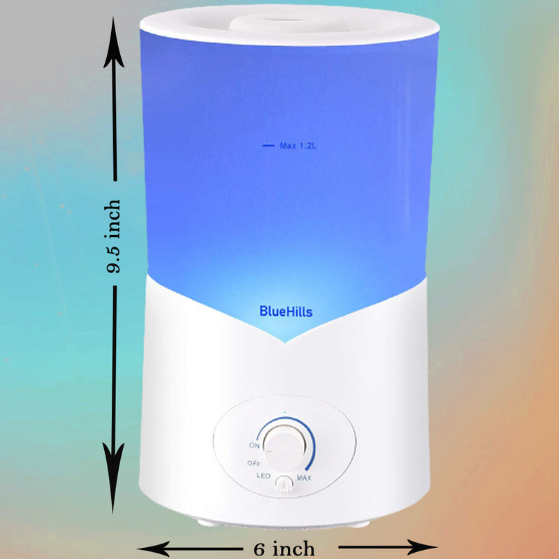 BlueHills 1000 ML Essential Oil Diffuser Humidifier Large Capacity - White -A1