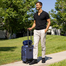 BlueHills Travel Blanket Rolled Premium Soft Plush Airplane - Navy Blue