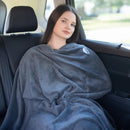 BlueHills 2 Pack Premium Travel Blanket Pillow Mini Soft Case - Gray