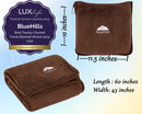 BlueHills Premium Soft Travel Blanket Pillow Airplane - Brown