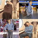 BlueHills Premium Soft Travel Blanket Pillow Airplane - Brown