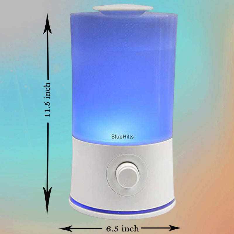 BlueHills 2000 ML Premium Essential Oil Diffuser Humidifier Extra Large Capacity - White - E001