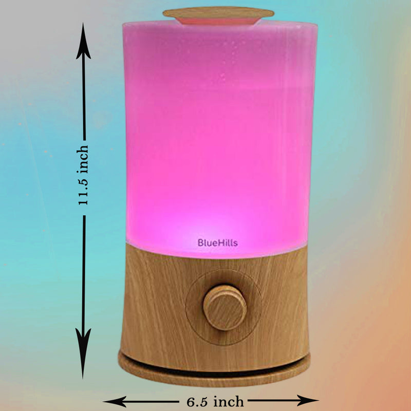 BlueHills 2000 ML Premium Essential Oil Diffuser Humidifier Extra Large Capacity - Wood Grain - E005