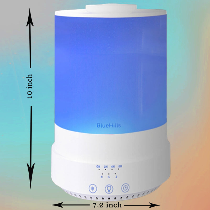 BlueHills 2500 ML XL Essential Oil Diffuser Humidifier Extra Large Capacity - White -F001