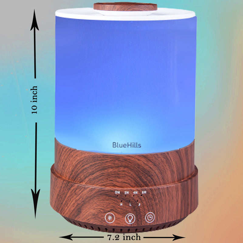 BlueHills 2500 ML XL Essential Oil Diffuser Humidifier Extra Large Capacity - Dark Wood Grain -F003