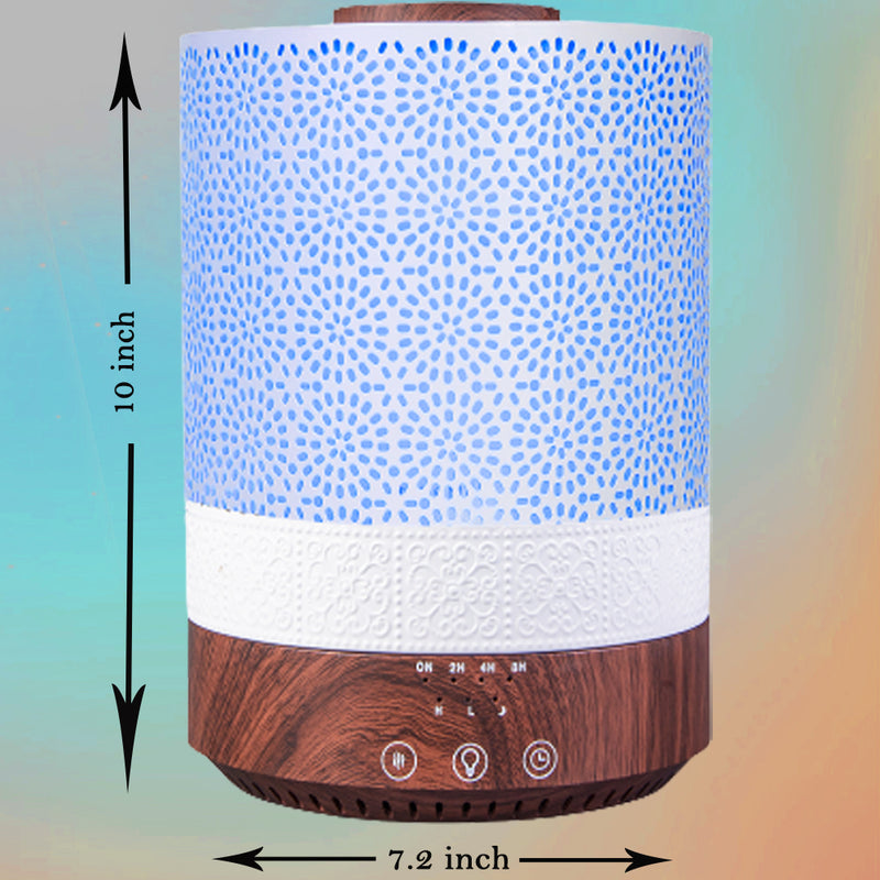 BlueHills 2500 ML XL Essential Oil Diffuser Humidifier Extra Large Capacity Decorative Cover - Dark Wood Grain -F004