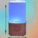 BlueHills Premium 2300 ML XL Large Essential Oil Diffuser Humidifier Combo for Large Room Home Huge Coverage Area 2 Liter Capacity Huge Diffuser with Décor LED Lights Square Dark Wood Grain - L003