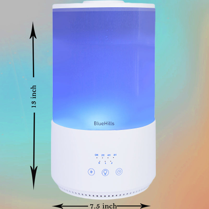 BlueHills 4000 ML Tall Premium Essential Oil Diffuser Humidifier with Remote Extra Large Capacity - White -T401