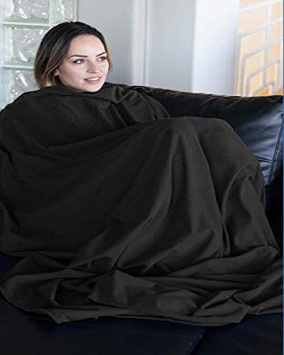 BlueHills Ultra Compact Airplane Travel Blanket - Black