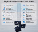 BlueHills Premium Soft Travel Blanket Pillow Airplane Mini - Navy Blue