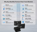 BlueHills 2 Pack Premium Travel Blanket Pillow Mini Soft Case - Black