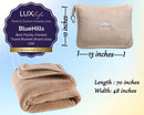 BlueHills Premium Soft Long Travel Blanket Pillow Airplane - Beige