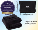 BlueHills Premium Soft Long Travel Blanket Pillow Airplane - Black