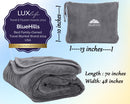 BlueHills Premium Soft Long Travel Blanket Pillow Airplane - Gray