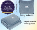 BlueHills Premium Soft Travel Blanket Pillow Airplane Blanket - Grayish Blue
