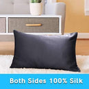 22 Momme Pure Natural Mulberry Silk Pillowcase 1 Pack Standard Dark Gray