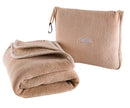 BlueHills Premium Soft Long Travel Blanket Pillow Airplane - Beige