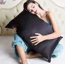 BlueHills Luxury Pure Mulberry Natural Soft Silk Pillowcase Queen Black