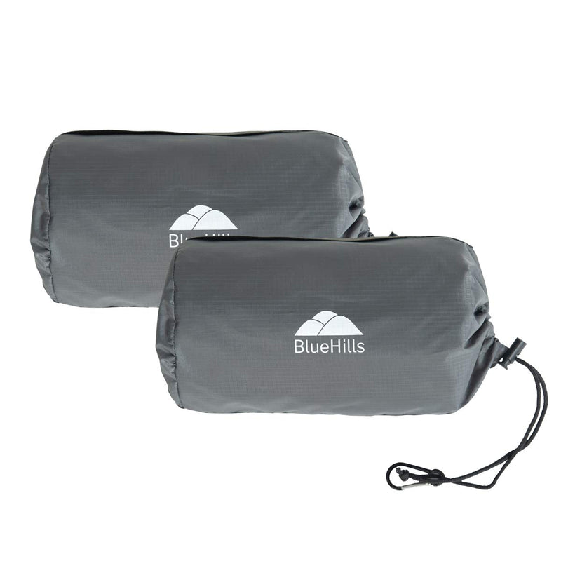 BlueHills Compact Airplane Travel Blanket 2 Pack – Gray