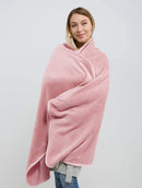 BlueHills Premium Soft Long Travel Blanket Pillow Airplane - Pink