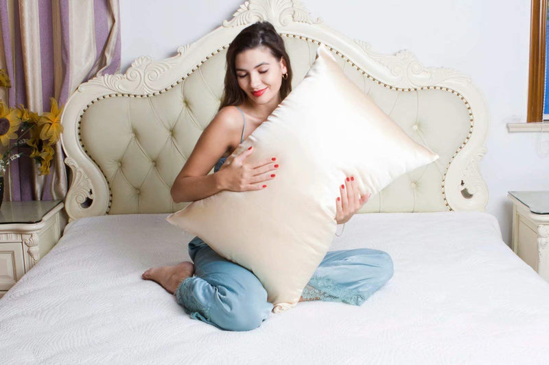 BlueHills 3 Piece Luxury Gift Pure Mulberry Soft Silk Pillowcase - Light Bronze Standard