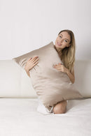 BlueHills 3 Piece Luxury Gift Pure Mulberry Natural Soft Silk Pillowcase King Taupe