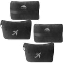 BlueHills 2 Pack Premium Travel Blanket Pillow Mini Soft Case - Black