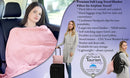 BlueHills Premium Soft Long Travel Blanket Pillow Airplane - Pink