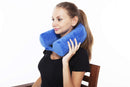 BlueHills Premium Memory Foam Neck Travel Twist Airplane Pillow -Royal Blue