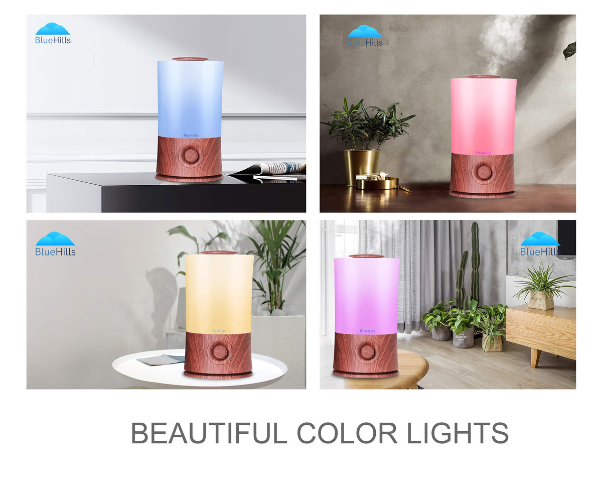 BlueHills Premium 4000ml XL Essential Oil Diffuser - 4L Humidifier with Aromathe