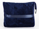 navy travel blanket
