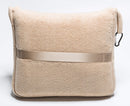 beige travel blanket pillow