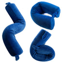 BlueHills Premium Memory Foam Neck Travel Twist Airplane Pillow -Royal Blue